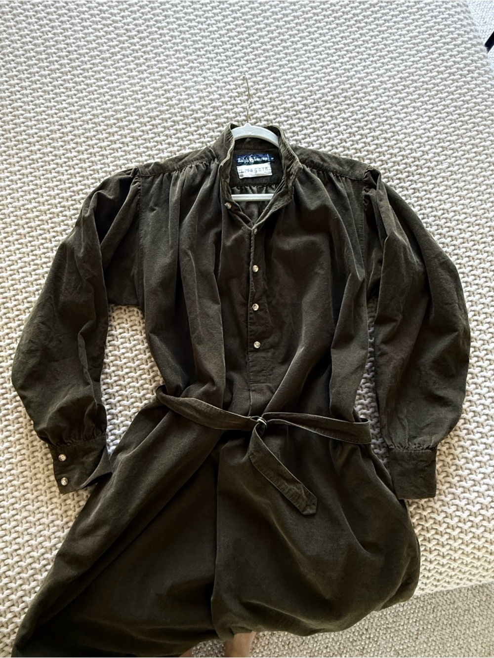 Vintage late70s/early 80s blue label Ralph Lauren I.Magin corduroy prairie dress